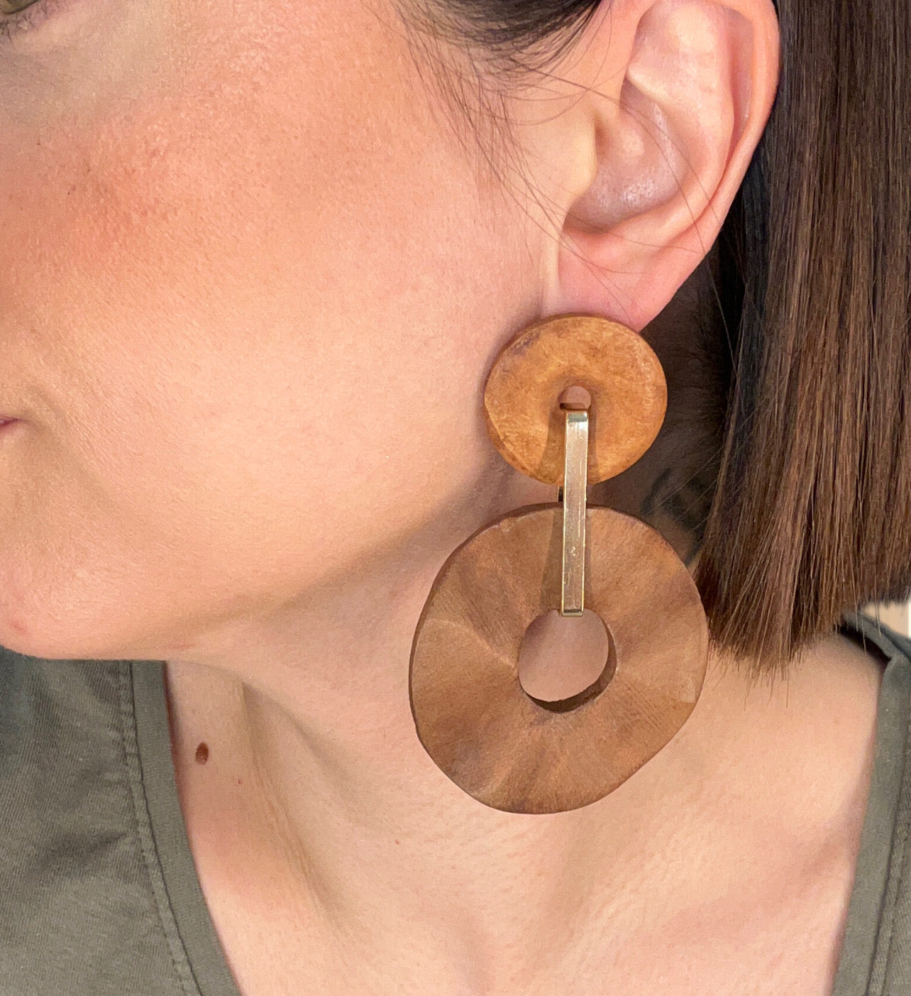 ✨ Boucles “Solea” en bois