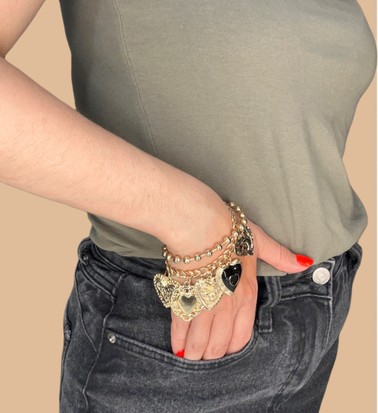 🖤 Bracelet Charms Cœur Intense