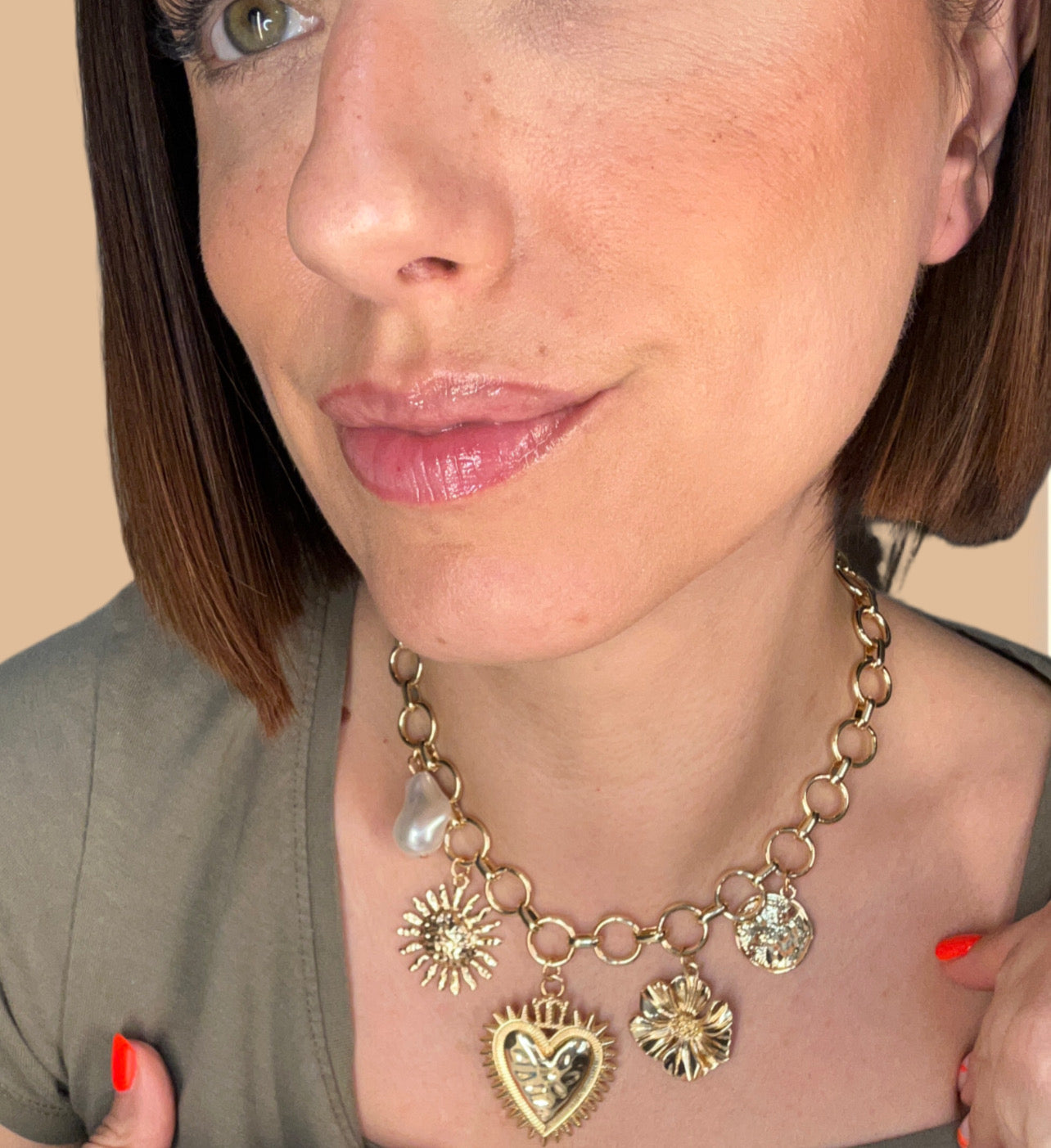 ✨ Collier Charms Soleil & Cœur